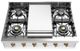 Ilve® Nostalgie II 36'' Stainless Steel Natural Gas Built-In Gas Rangetop with Brass Trim-0