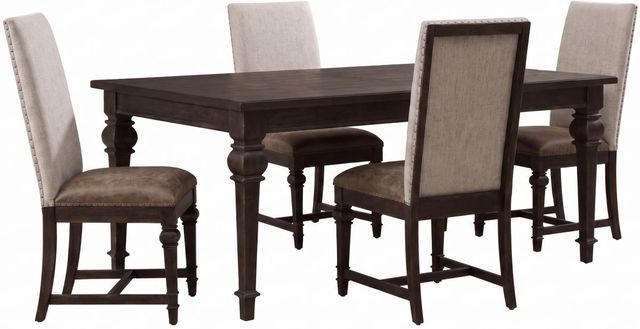 Liberty Furniture Paradise Valley 5-Piece Flax Tweed/Saddle Brown/Tobacco Optional Dining Table Set-0