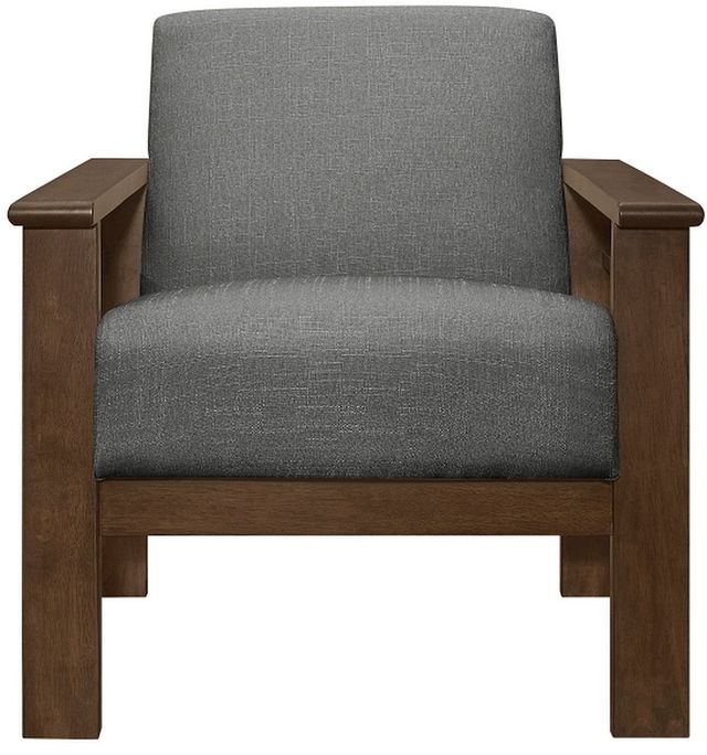 Mazin Furniture Helena Gray Upholstered Storage Accent Chair-1