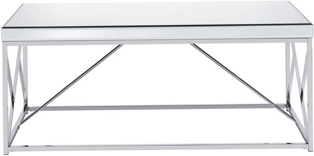 Steve Silver Co. Evelyn Glass Top Cocktail Table with Chrome Base-1