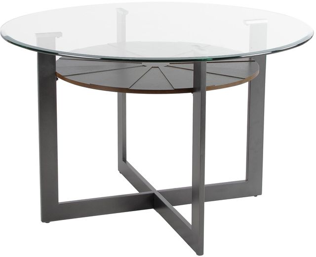 Steve Silver Co. Olson 5-Piece Caramel Glass Top Dining Set-1