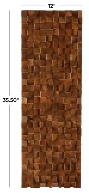 Deco Marche Brown 36'' Geometric 3D Cube Inspired Panel Wall Decor-3
