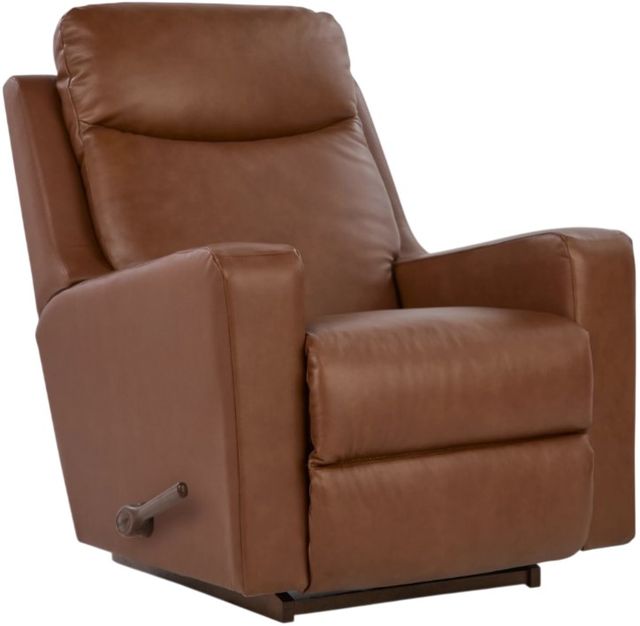 La-Z-Boy® Emmons Oak Leather Manual Rocking Recliner -0