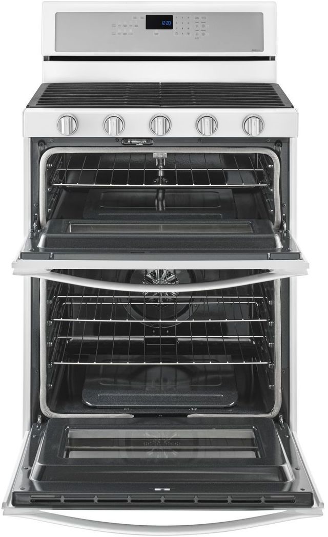 Whirlpool® 30" White Ice Double Oven Freestanding Gas Range-1