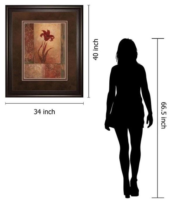Classy Art Lily Silhouette By Vivian Flasch Framed Print Wall Art-3