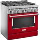 KitchenAid® 36" Passion Red Smart Pro Style Gas Range-1