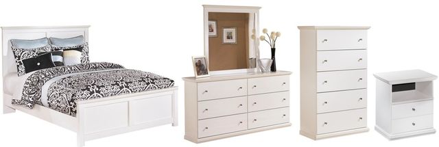 Signature Design by Ashley® Bostwick Shoals 5-Piece White King Panel Bed Set-0