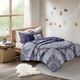 Olliix by Intelligent Design Odette Blue Twin/Twin XL Boho Reversible Coverlet Set-1