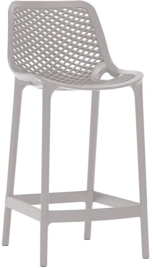 Meridian Furniture Mykonos Gray Plastic Outdoor Patio Stool-0
