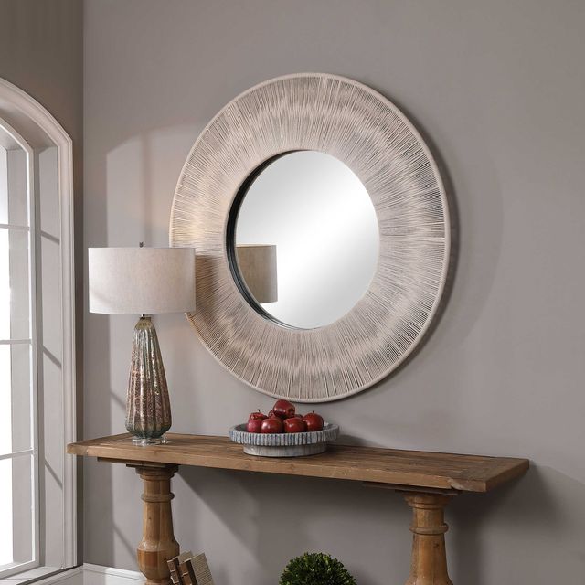 Uttermost® Sailor's Knot White Round Mirror-2