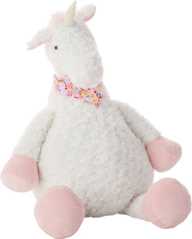 Nourison Home™ Mina Victory Plush Lines Ivory 22''x26'' Unicorn Animal Stuffed Toy -0