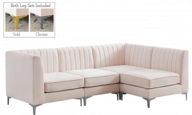 Meridian Furniture Alina Pink Velvet Modular Sectional-1