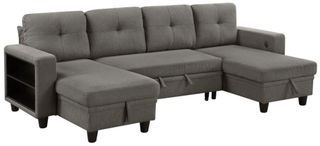 Homelegance® Robinson 4-Piece Dark Brown U-Shape Sectional and Chaise