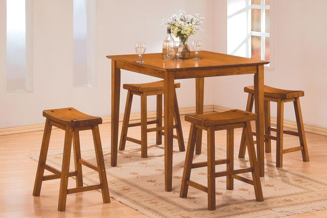 Mazin Furniture Saddleback 5 Piece Counter Height Set-2