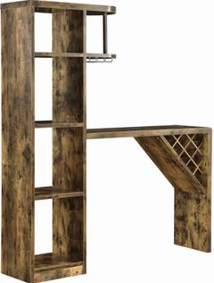 Coaster® Belvedere Antique Nutmeg Bar Table with 9-Bottle Wine Storage