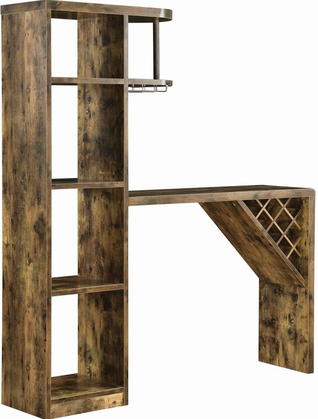 Coaster® Belvedere Antique Nutmeg Bar Table with 9-Bottle Wine Storage