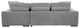 Homelegance® Raife 3-Piece Gray Sleeper Sectional with Right Chaise and Ottoman-4