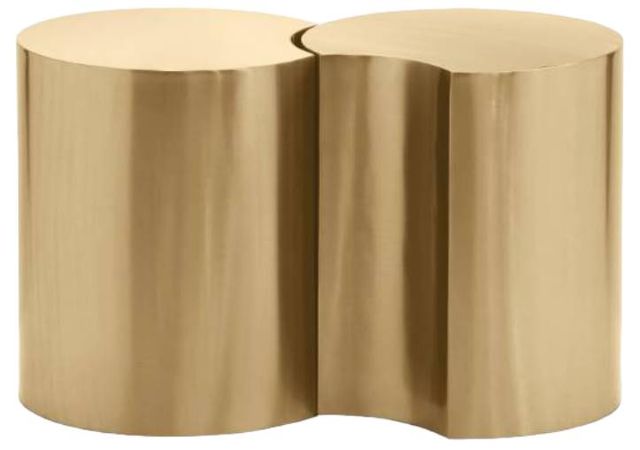 Meridian Furniture Dimple 2-Piece Gold Modular Nesting End Table Set-0