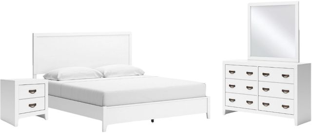 Signature Design by Ashley® Binterglen 4-Piece White King Panel Bedroom Set-0