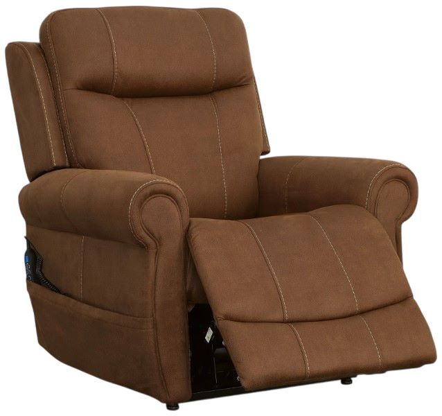 Flexsteel® Stewart Amber Brown Power Lift Recliner with Power Headrest and Lumbar-1