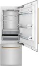 ZLINE Autograph Edition 30" 16.1 Cu. Ft. Stainless Steel Bottom Freezer Refrigerator with Water Dispenser and Ice Maker in Champagne Bronze Accents-2