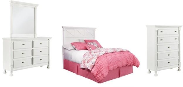 Signature Design by Ashley® Kaslyn 4-Piece White Queen Panel Headboard Bed Set-0