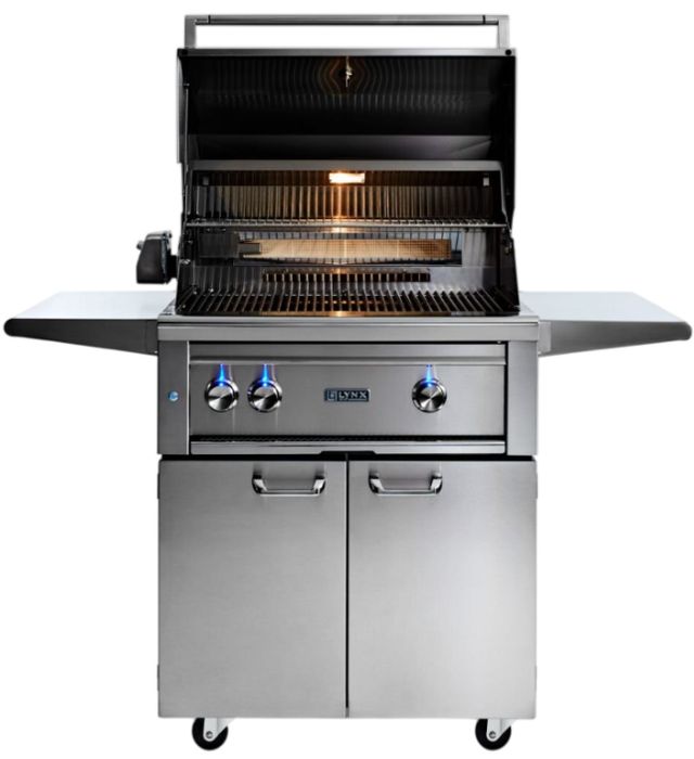 LYNX® Professional 3-Burner Stainless Steel Freestanding Liquid Propane Grill with 1 Trident Infrared Burner, 1 Ceramic Burner and Rotisserie-1
