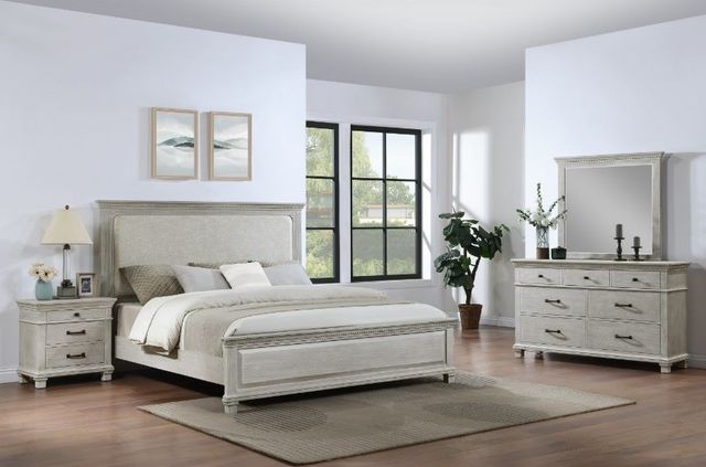 New Classic® Home Furnishings Silver Sands 4-Piece Gray California King Panel Bedroom Set-1