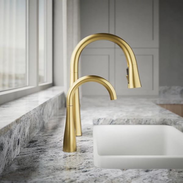 KOHLER® Vibrant Brushed Moderne Brass Transitional Beverage Faucet-4