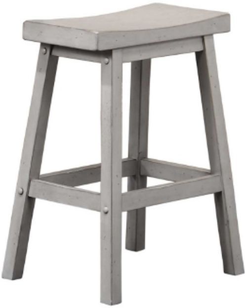 Winners Only® Carmel Gray Saddle Bar Stool-0