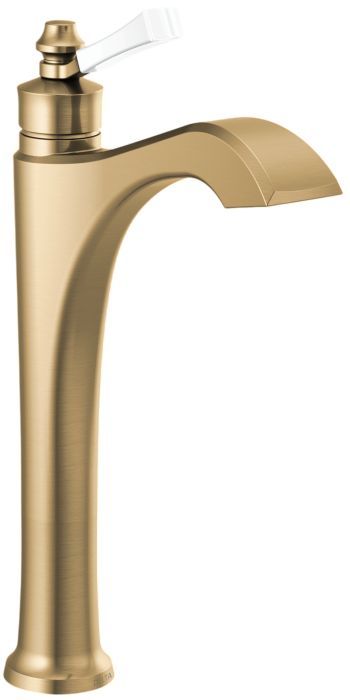 Delta Dorval® Champagne Bronze/Porcelain Single Handle Vessel Bathroom Faucet-0