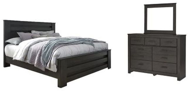 Signature Design by Ashley® Brinxton 2-Piece Charcoal King Panel Bed Set-0