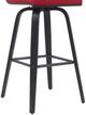 Armen Living Vienna 4-Piece Black Brushed/Red Swivel Barstool Set-4