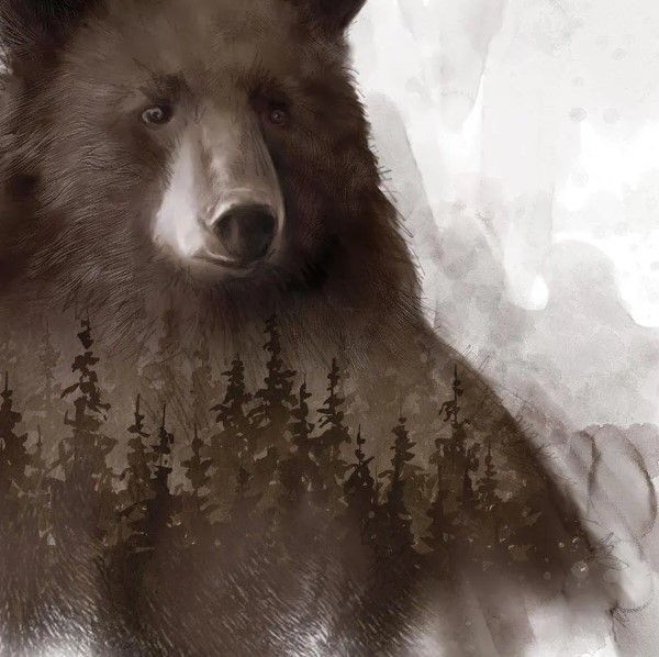 Classy Art Forest Bear by Carol Robinson Wall Art-1