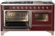 Ilve® Majestic III 60" Burgundy Pro Style Dual Fuel Liquid Propane Range with Triple Glass Door and Copper Trim-2