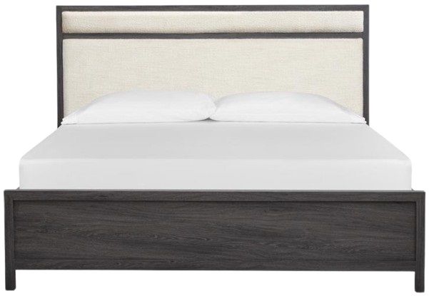 Magnussen Home® Merrifield Merino Pearl/Raisin Black King Panel Bed with Upholstered Headboard-2