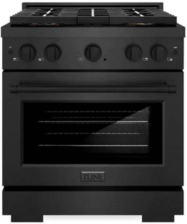 ZLINE Paramount 36" 5.2 cu. ft. Black Satin Stainless Steel Dual Fuel Range with 4 Burner DuoPro™ Cooktop and Electric Convection Oven-0