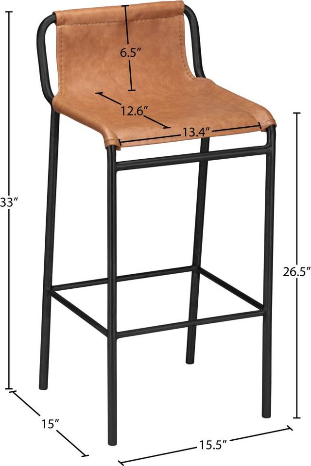 Meridian Furniture Dax Cognac Counter Stool-2