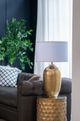 A & B Home Gold/White Round Aluminum Sheet Table Lamp-5