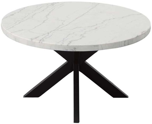 Steve Silver Co. Xena White Dining Table with Ebony Base-1