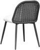 TOV Furniture Alexa Black/Cream White Linen/Rattan Outdoor Dining Chair-5