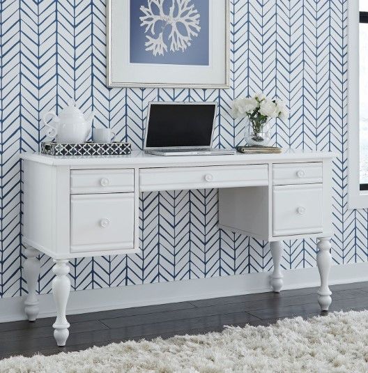 Liberty Furniture Summer House I Oyster White Vanity Desk-1
