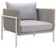 Zuo® Modern Frais Gray/White Aluminum Fabric Outdoor Accent Chair-0