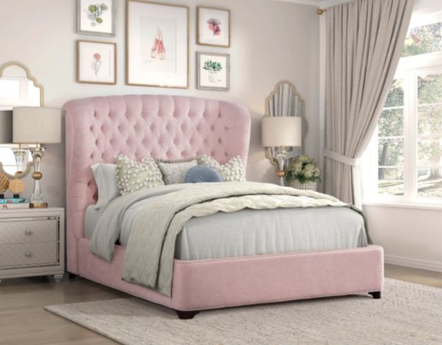 Homelegance® Cameo Pink California King Panel Bed-1