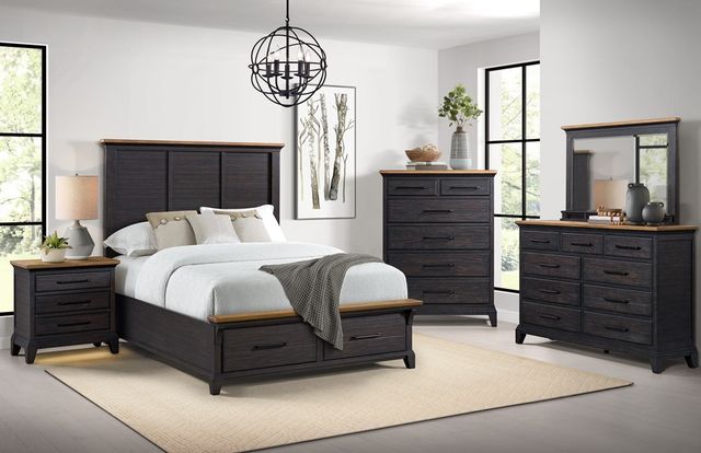 Elements International Montrose Brown/Espresso Nightstand-1