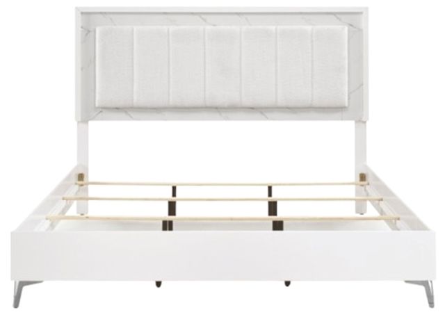 Homelegance® Ripple High Gloss White Eastern King Panel Bed-3