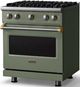 Viking® 5 Series 30" Eucalyptus Pro Style Gas (NG) Range with Brushed Brass Trim-2