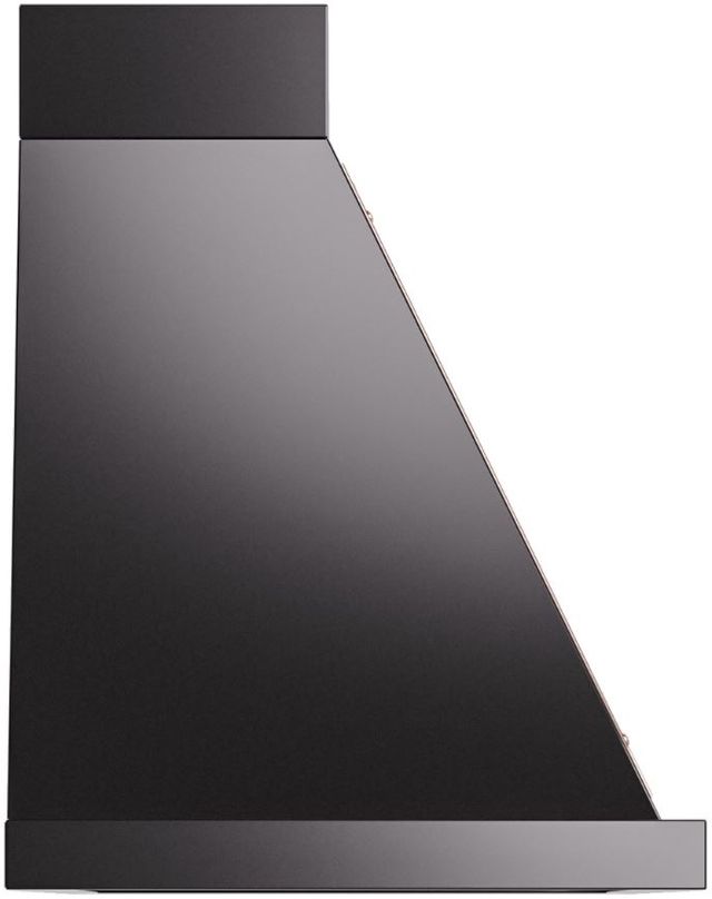 Ilve® Nostalgie II Noblesse 40" Glossy Black Wall Mounted Range Hood with Copper Trim-2