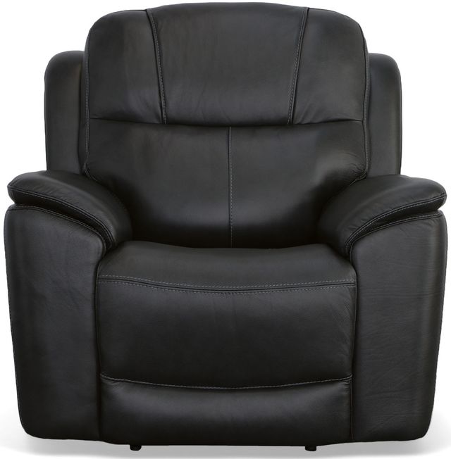 Flexsteel® Crew Raven Power Recliner with Power Headrest and Lumbar-2