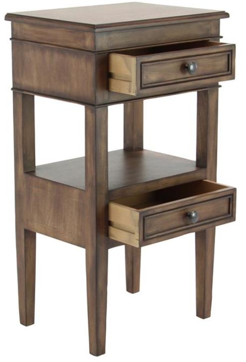 Deco Marche Light Brown 2-Drawer Accent Table-2